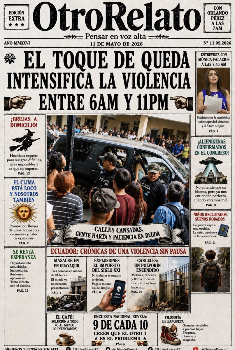 OrlandoPerezEC's tweet photo. Mucho control, mucho show y los crímenes… Mírelo este lunes 11 de mayo por https://t.co/9NaXh29JMR https://t.co/xUPB0BQPs8