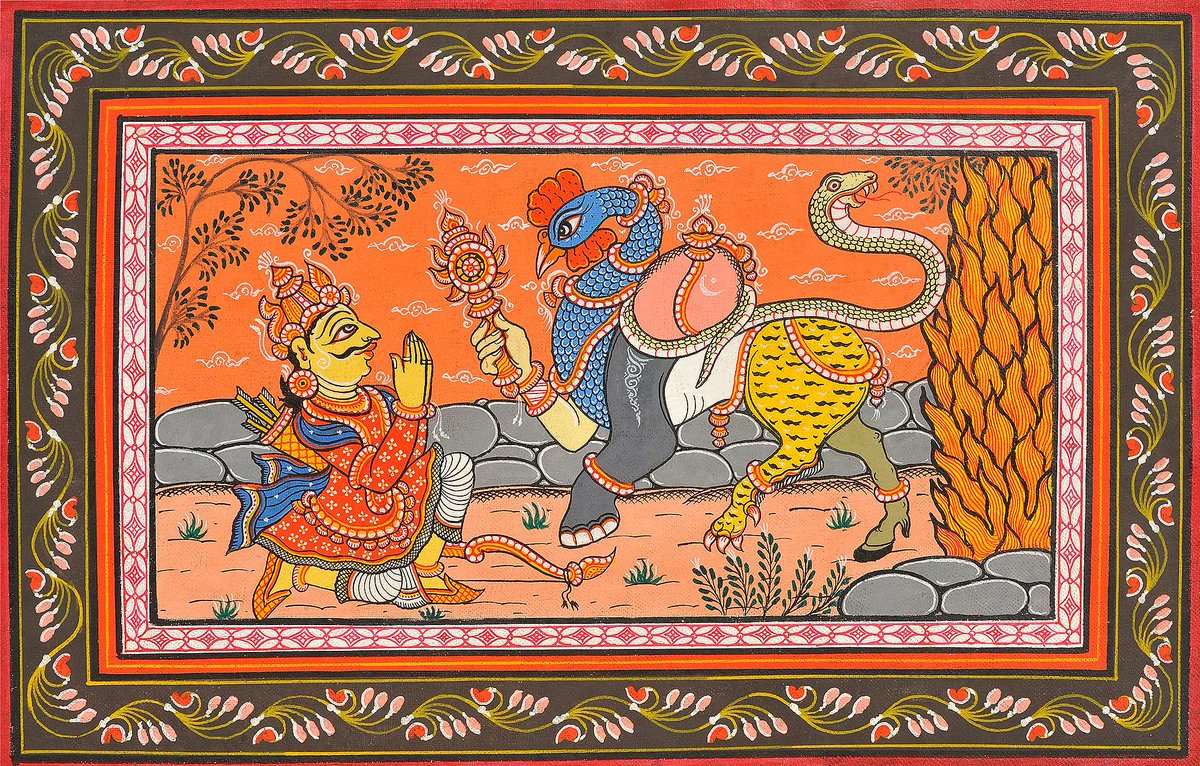 KumarSande48175's tweet photo. @abcdentminded Btw these are from a special type art style called "pattachitra" from odisha state where they worship lord jagannath.. and these paintings mainly revolve around depicting lord jagannath/vishnu or nature.. https://t.co/aAfOIpiiMG