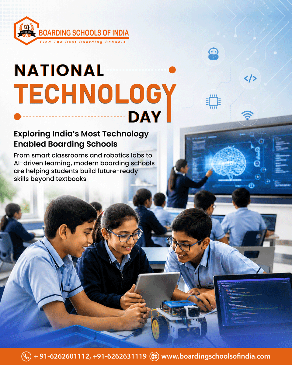 FindBestSchools's tweet photo. Technology is changing how students learn, think, and grow.

This National Technology Day, let’s celebrate boarding schools that are helping children build future-ready skills beyond textbooks. 🚀

#NationalTechnologyDay #FutureReady #DigitalLearning #BoardingSchools https://t.co/eEFA02DbGd