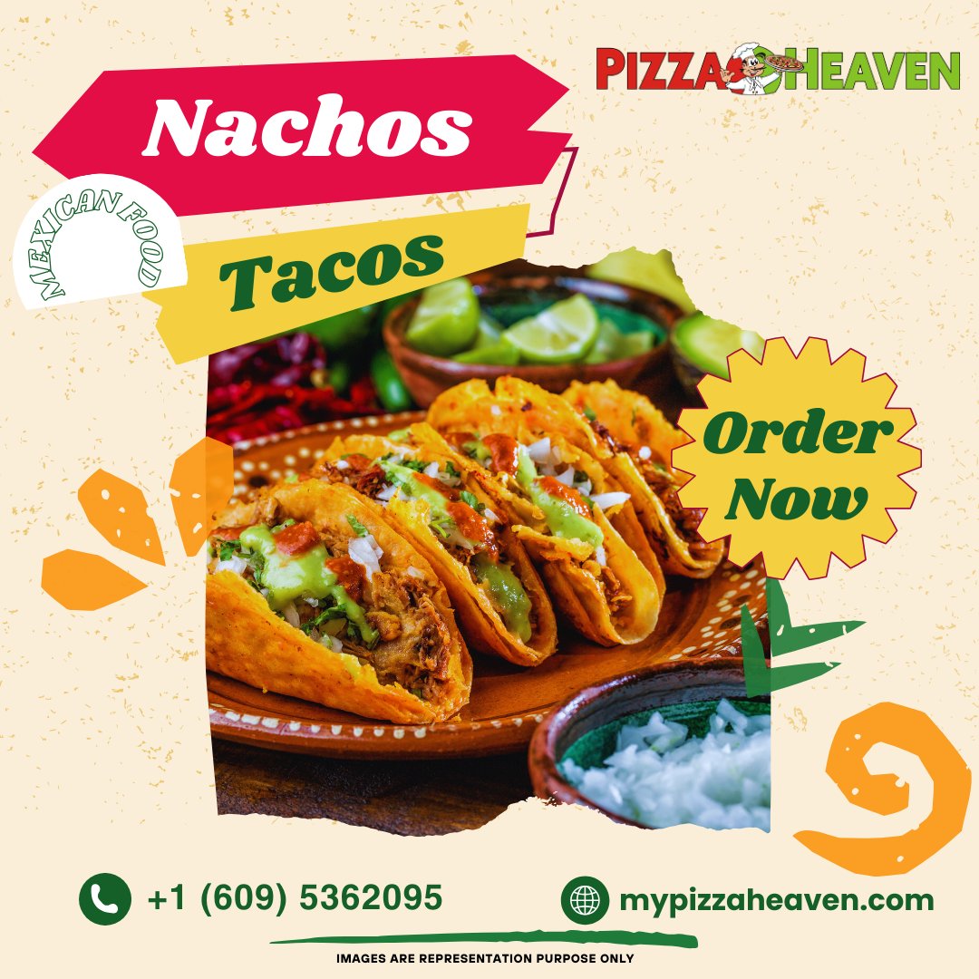 PizzaheavenMy's tweet photo. ๐Crunchy Nachos Tacos packed with seasoned meat melted cheese and fresh toppings bring bold Mexican flavor and a satisfying bite perfect for sharing with friends tonight!
#NachosTacos #TacoTime #CheeseLovers #MexicanFlavors #pizzaheaven #Nachos
๐Website: https://t.co/5axSZuHel7 https://t.co/DREcfS39X3