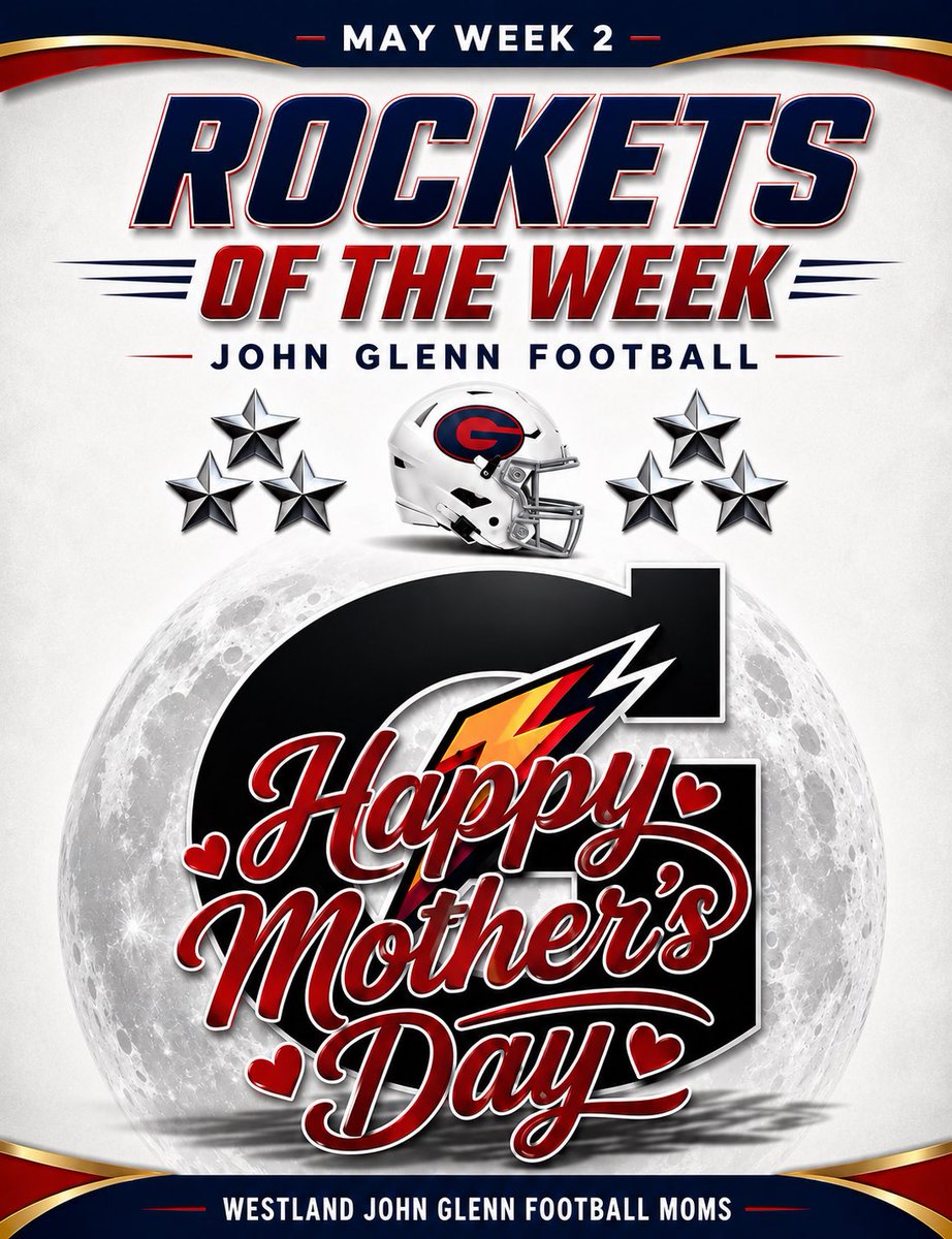 JGRocketFB's tweet photo. Nothing like a football mom! Shout out to the moms in the Rocket football community for bringing the boys out on your day. Attendance was phenomenal today because of your selflessness.🏁🏁🏁🏁❤️💙 Happy Mother’s Day from all of us! https://t.co/34l4Vc1Q9v