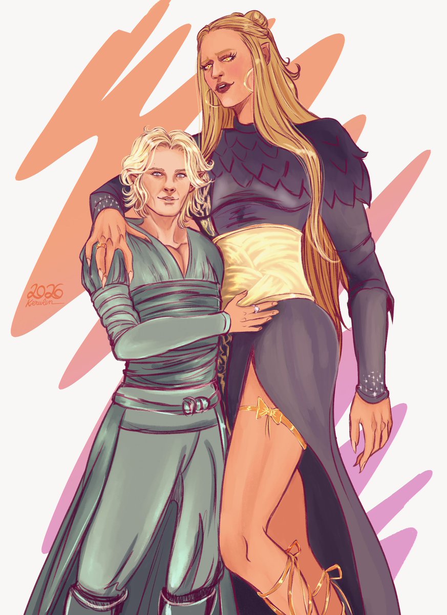KithKerulin's tweet photo. Eu adoro inverter eles, trazendo de volta Galadrien e Annateia/Saurona😂, eles participaram do Kinktober😏
#SaurondrielFest Day 11: Genderbend
#Galadriel #Annatar #Sauron #Theringsofpower #saurondriel #annatariel
"Mãe, pai, essa é minha mulher... ela é um pouco alta, eu sei" https://t.co/UpIP3TqaS4