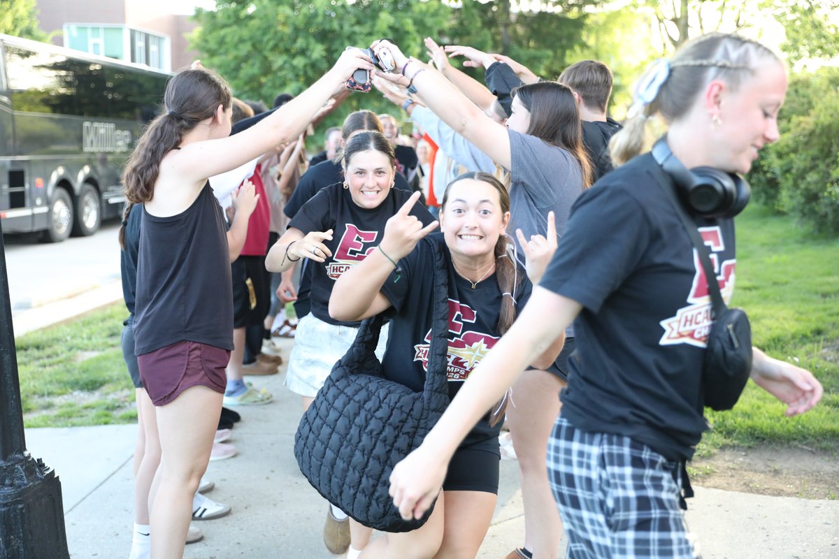 EarlhamQuakers's tweet photo. SB: The champs are home! Members of the Earlham community gatheres to welcome the 2026 HCAC Champions back to Richmond this evening!
#ffil https://t.co/9P1BlUKJC4