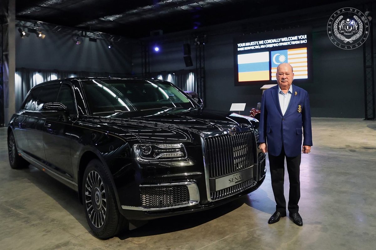 KL_Reporter's tweet photo. Malaysian King Sultan Ibrahim has acquired a Russian-made limousine the 'Aurus Senat', usually used by Russia’s top leadership including President Vladimir Putin as official state car.

The acquisition symbolises the close ties between Malaysia and the Russian Federation.

X-SISI https://t.co/ESQukw7lm8