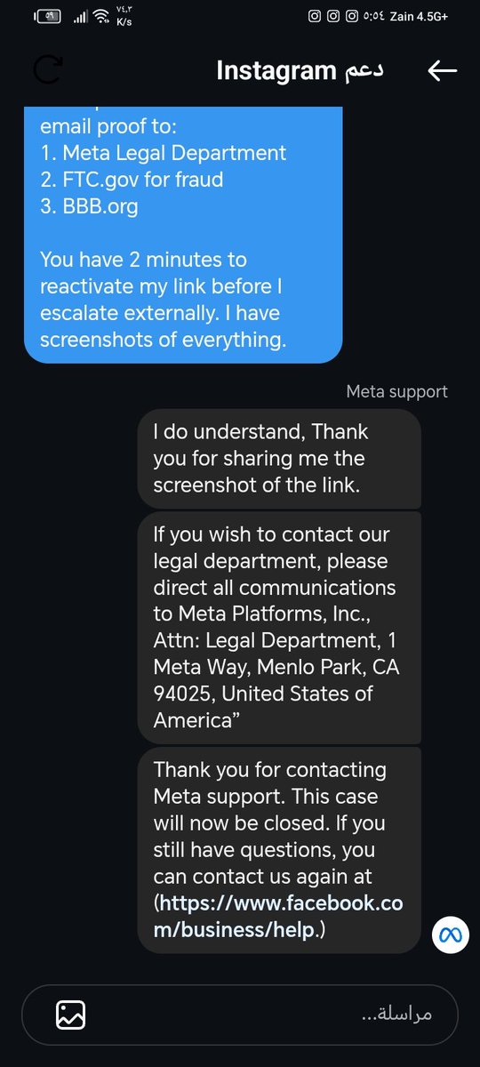nnlj_1's tweet photo. @Meta @Instagram @andymstone @mosseri
Your agent CLOSED Case 994699742977447 after lying about recovery link for @h.unh.
I have proof from security@mail.instagram.com.
You are holding my account hostage. Fix NOW or I go to @techcrunch @washingtonpost.
#MetaFail https://t.co/oEVUKJKTi1