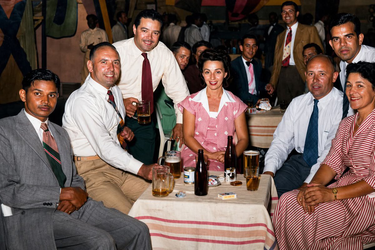 TheOldBahrain's tweet photo. “This photo was taken in the 1960s in Kuwait, during my grandfather’s years working with Kuwait Oil Company (standing first from the right). We don’t know the occasion, venue, or who many of the people in this picture are — but this image feels like a beautiful…🧵 https://t.co/lFGnAODQ56