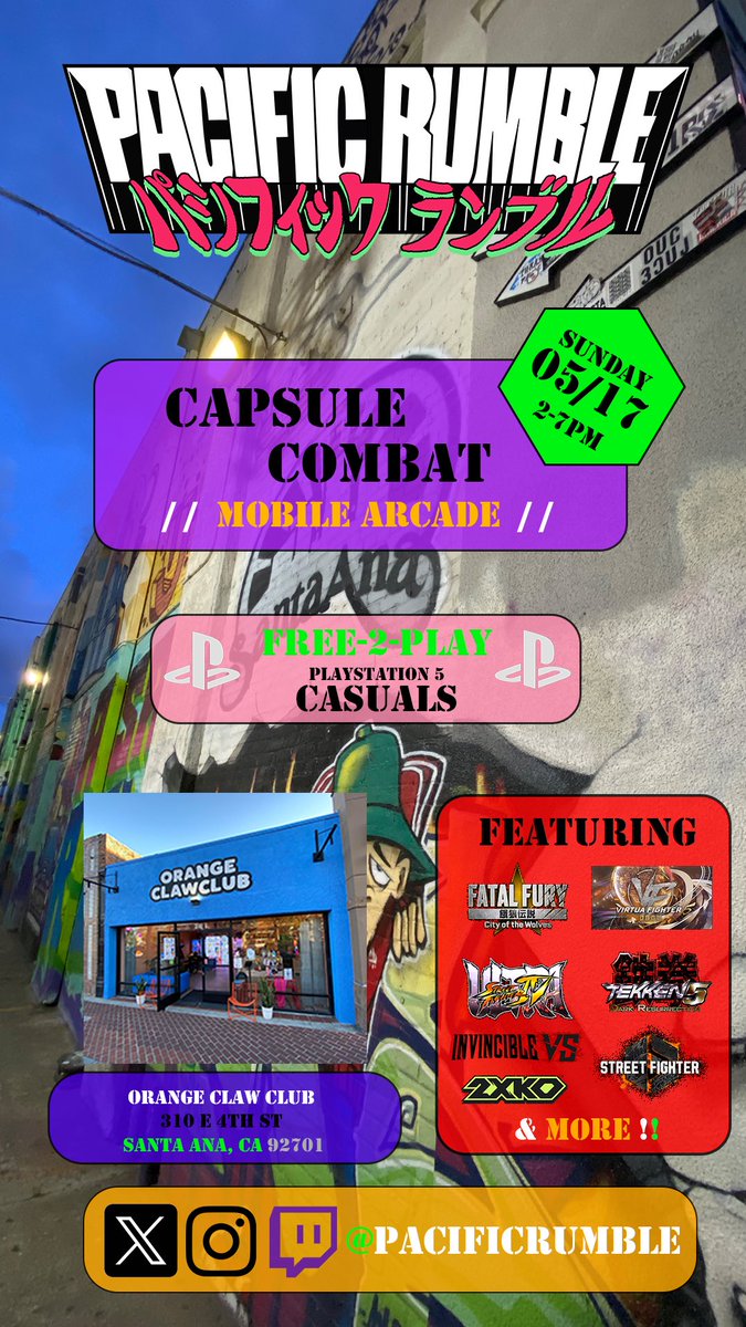PacificRumble's tweet photo. Next week we are setting up in downtown Santa Ana! https://t.co/oDcOEnEMCf