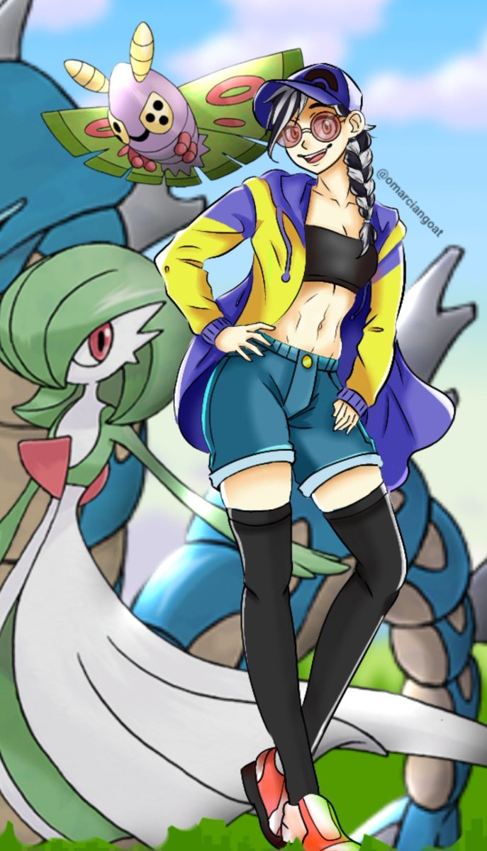 Resolvi me desenhar com meu dream team de pokemon. E aí? Acha que tá nível campeã de Hoenn? Heh

#pokemon #drawing #digitalart