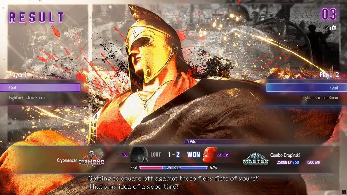 combodropinski's tweet photo. And with a spectacular popoff... Goodbye, Diamond mines. Hello, Master ranks!

Special thanks to @EXdojo, @FightRiseFGC and the Marisa Mafia for all the support. There are too many names to list, but to everyone who has been there for me, thank you from the bottom of my heart. https://t.co/Jy8iCUYpLm