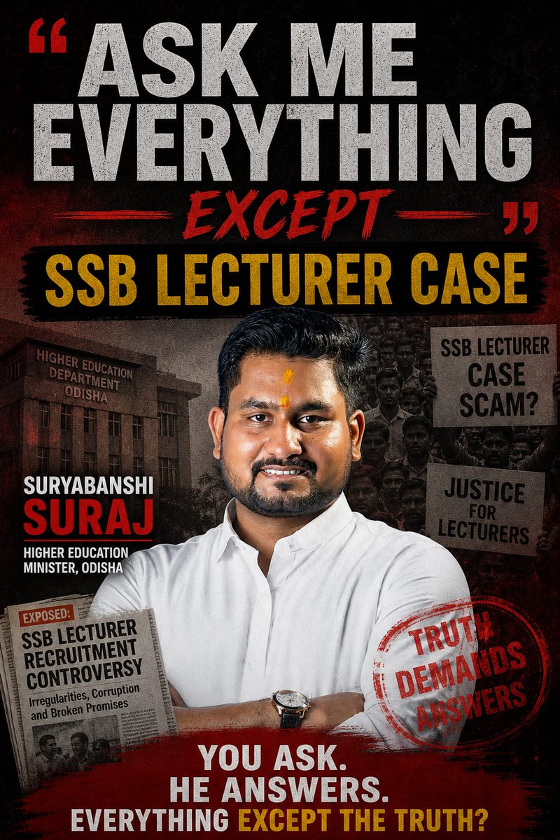 jyotirmaye40378's tweet photo. A recruitment process should create teachers for colleges, not permanent anxiety for aspirants. Years have passed, yet Odisha’s higher education system still has no clear solution to the #ssblecturecase
#ResolveSSBLecturerCase
@CMO_Odisha
@SecyChief
@DHE_Odisha
@suryabanshibjp https://t.co/VvOfwJMMSe