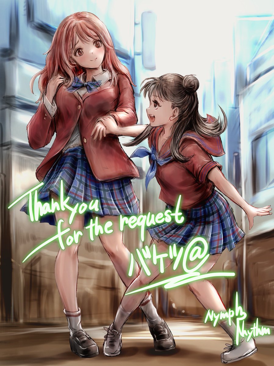 宮内伶那と金城勇希のお揃いコーデデートを描いてもらいました。ありがとうございます。

#ブルリフ