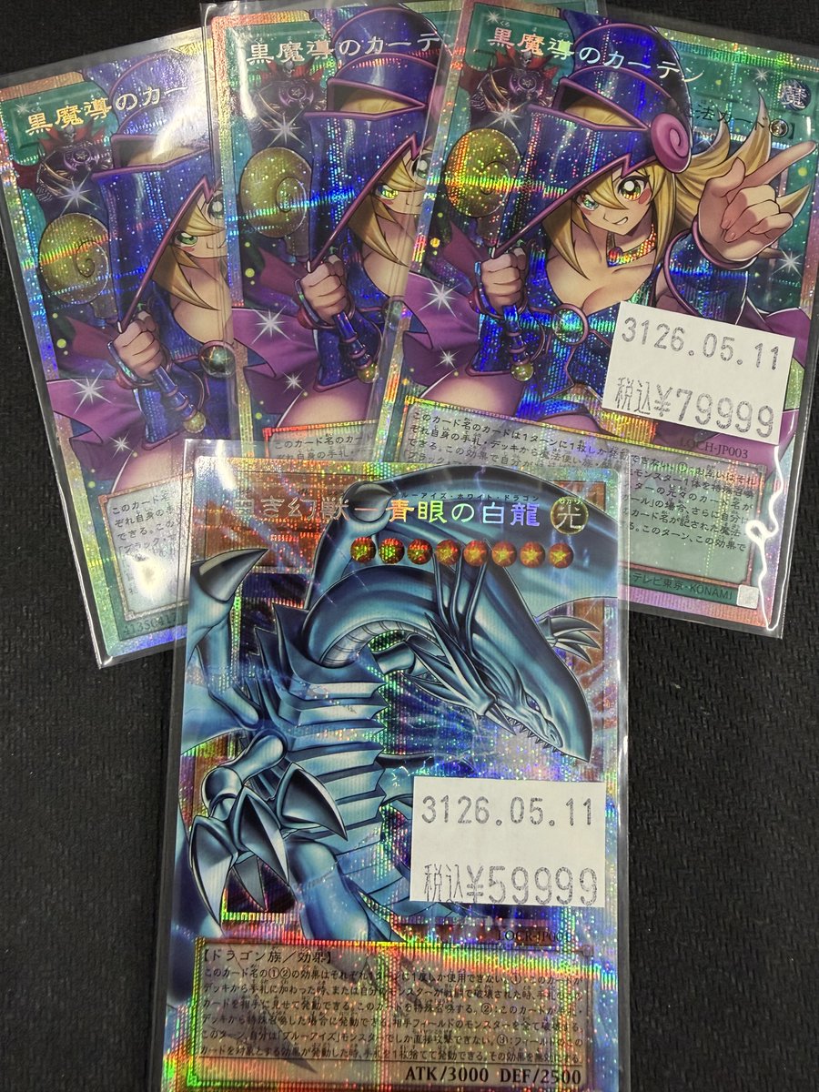 黒魔導のカーテン」と「白き幻獣-青眼の白龍」のオーバーフレーム