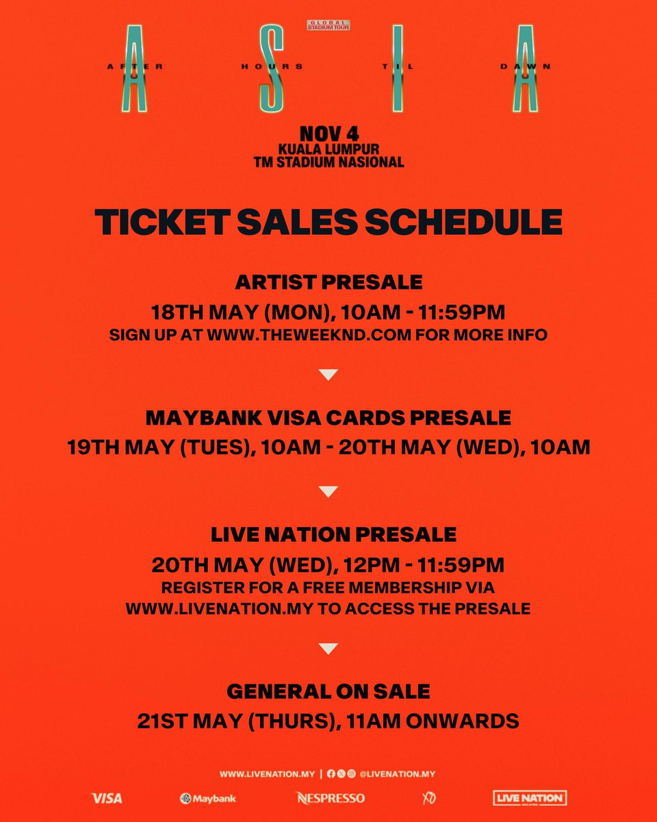 oshxnjmgo's tweet photo. ticketing service here🐣 The Weeknd in KL

✦ Service charge — RM40
✦Experienced with ticketing
✦service will be FULLY REFUNDED if we can’t secure your tix
✦ 5 slot only

read tnc before dm~

#AfterHoursTilDawnTour #TheWeekndinKL #TheWeeknd #KualaLumpur #LiveNationMY https://t.co/lR93yBshND