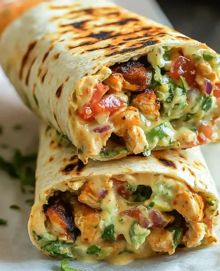 ann_ann886's tweet photo. Chipotle Ranch Grilled Chicken Burritos 🌯🔥

Ingredients:
For the chicken:
2 chicken breasts, diced
1 tbsp olive oil
1 tsp chili powder
1 tsp smoked paprika
1/2 tsp garlic powder
1/2 tsp onion powder
Salt and pepper to taste
For the filling:
1 cup shredded cheddar or Monterey Jack cheese
1/2 cup diced tomatoes
1/4 cup red onion, diced
1/2 cup lettuce, chopped
1/4 cup cilantro, chopped
4 large flour tortillas
For the chipotle ranch sauce:
1/2 cup ranch dressing
1–2 tbsp chipotle sauce or finely chopped chipotle peppers in adobo
1 tsp lime juice

Instructions:
Season chicken with chili powder, paprika, garlic powder, onion powder, salt, and pepper.
Heat olive oil in a skillet over medium-high heat. Cook chicken for 6–8 minutes until golden and fully cooked.
In a bowl, mix ranch dressing, chipotle sauce, and lime juice.
Warm tortillas slightly so they’re easier to roll.
Fill each tortilla with chicken, cheese, tomatoes, onion, lettuce, cilantro, and chipotle ranch sauce.
Roll tightly into burritos.
Grill burritos seam-side down in a skillet or grill pan for 2–3 minutes per side until golden and crispy.

Serve warm with extra chipotle ranch 😋