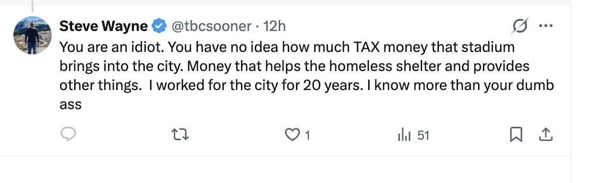 philosofacespin's tweet photo. @realmartypeercy actually we do have an idea - it doesn't bring any new tax revenue. stadiums never do. dumb cop. https://t.co/mRxUUTF2ed
