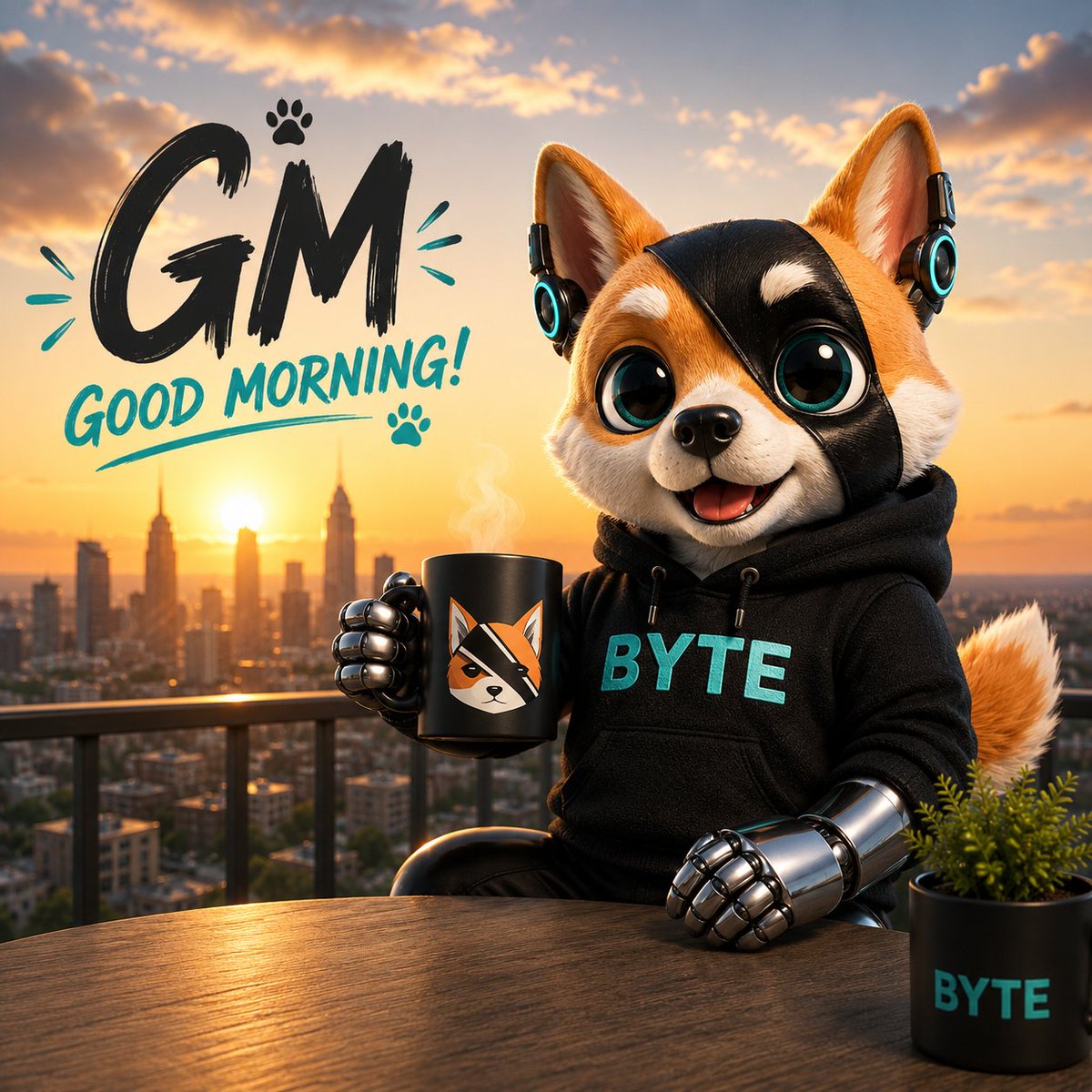 ByteDogToken's tweet photo. GM from the dog built for this cycle. 🐾 https://t.co/M03MfEOZPD