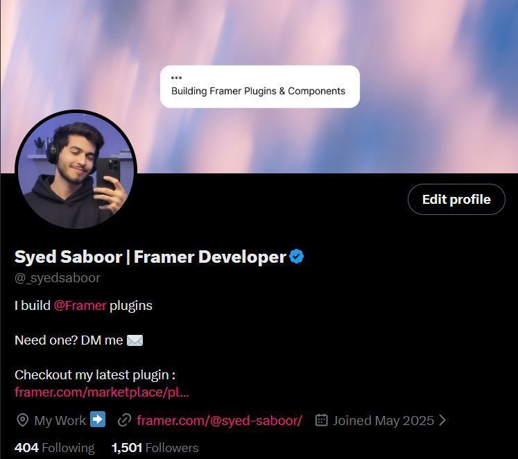 Syed Saboor | Framer Developer tweet media