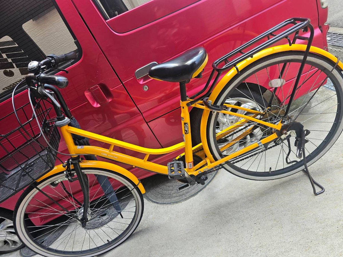 可愛いカラーの思い出の自転車とのこと、、 無事に見つかりますように