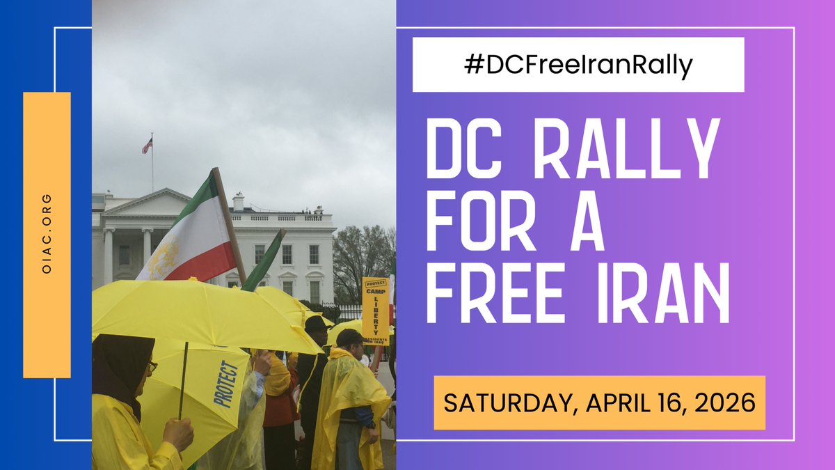 OrgIAC's tweet photo. SATURDAY, MAY 16, 2026 ➡️FREE IRAN RALLY📷📷Thousands will rally and march in Washington, DC to support a Free Iran and condemn executions of Political Prisoners. 
11 AM
Upper Senate Park,
Constitution Ave NW &amp; Delaware Ave. NE.
Washington, DC https://t.co/5xCNrqtoog