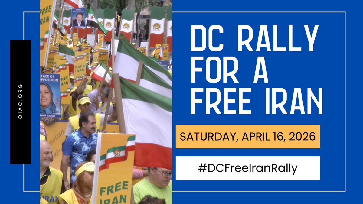 OrgIAC's tweet photo. SATURDAY, MAY 16, 2026 ➡️FREE IRAN RALLY📷📷Thousands will rally and march in Washington, DC to support a Free Iran and condemn executions of Political Prisoners. 
11 AM
Upper Senate Park,
Constitution Ave NW &amp; Delaware Ave. NE.
Washington, DC https://t.co/5xCNrqtoog