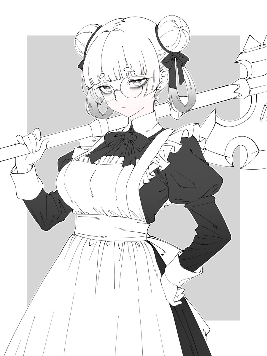 ANALOG1996's tweet photo. #メイドの日
Redesigning my old assassin maid OC.

"I'm tired. Just stay still so I can finish this quickly. I'm dying for a nap. https://t.co/QvMXdhTmdm