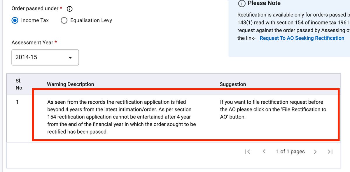 MadMax2500's tweet photo. @IncomeTaxIndia @nsitharamanoffc @officeofPCM @FinMinIndia As per CBDT Circular No. 4/2012 dated June 20, 2012, rectification application u/s 154 can be filed beyond 4 years. However, portal is not allowing the same for filing application with CPC and/or AO. Screenshot of error uploaded. Plz check https://t.co/Gja194vsmi