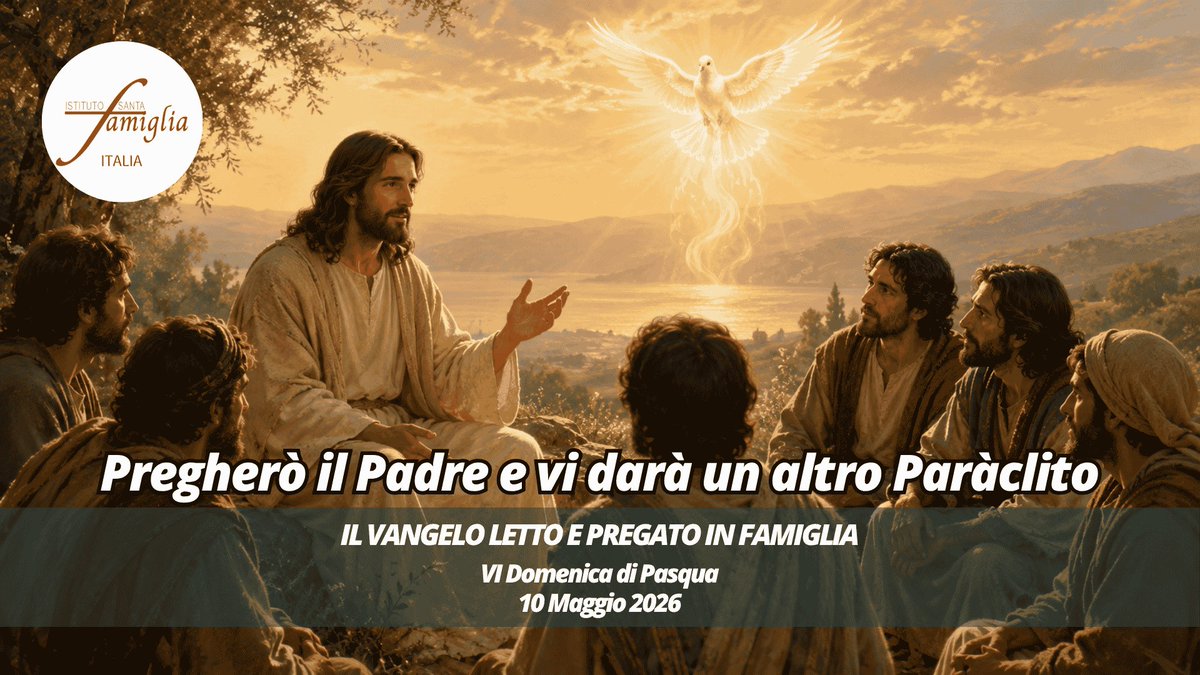 ISF_Italia's tweet photo. Ecco il link di YouTube per seguire "Il Vangelo letto e pregato in Famiglia", in onda sui Canali Social dell'Istituto Santa Famiglia Italia, Domenica 10 Maggio 2026 alle ore 07.30

https://t.co/I99dIn6j6x

Invitiamo a divulgare! 

Équipe Comunicazione 
Istituto Santa Famiglia https://t.co/8vLLgWdfDZ