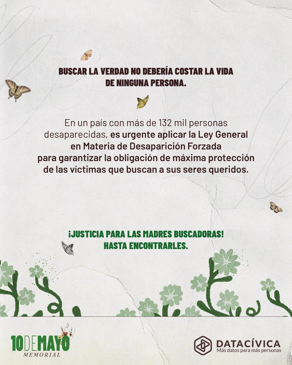 datacivica's tweet photo. @BUSCAMEMX @movNDmx @GlorietaMx @ColectivoHECDMX @IM_Defensoras 📢 ¡Buscar la verdad no debería costar la vida! 

Justicia para las madres buscadoras en México. https://t.co/u2Oq9rVnbc