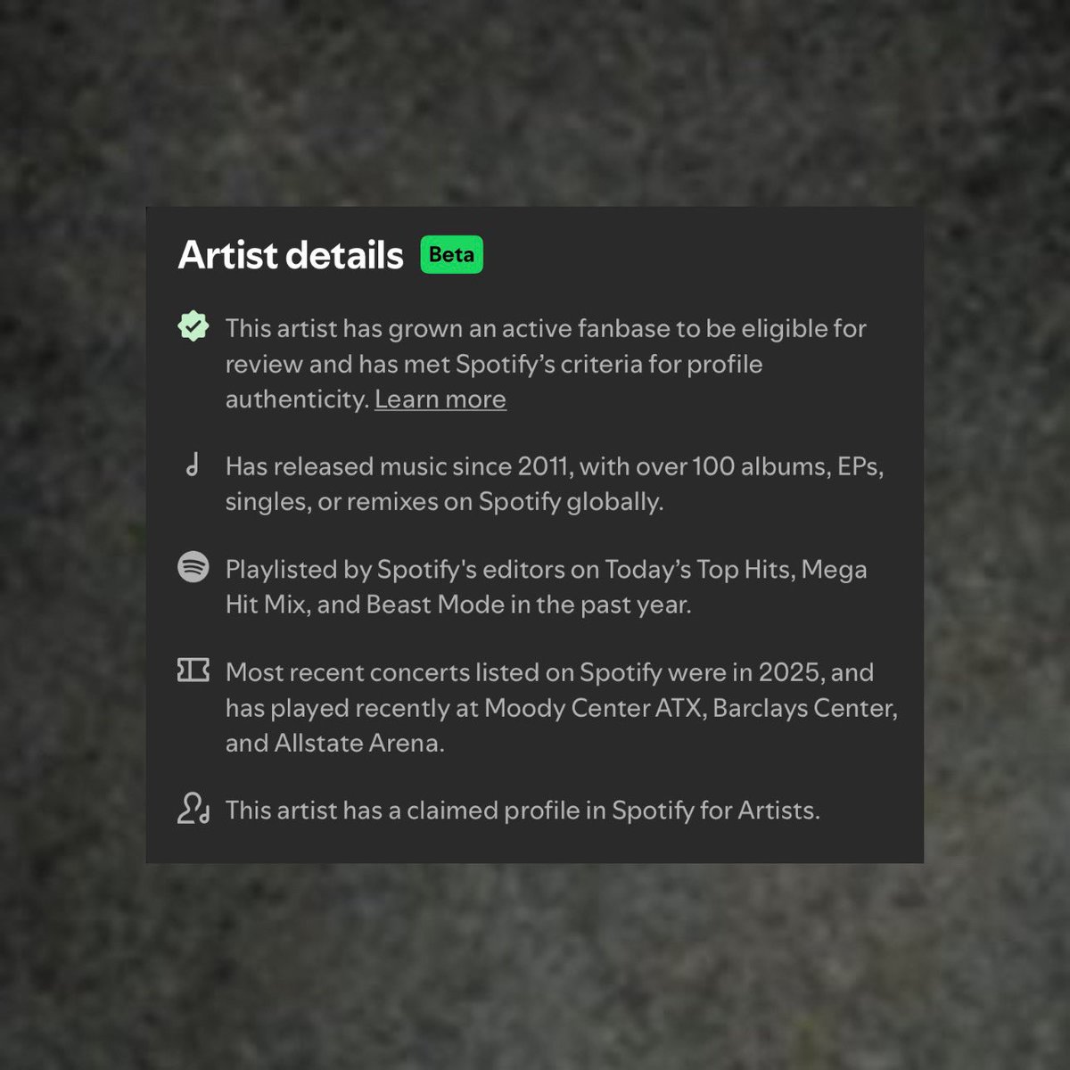 xcxsource's tweet photo. Charli xcx has been verified by Spotify as an artist who does not use AI in her music.🖤 https://t.co/W4o4O0OiVo