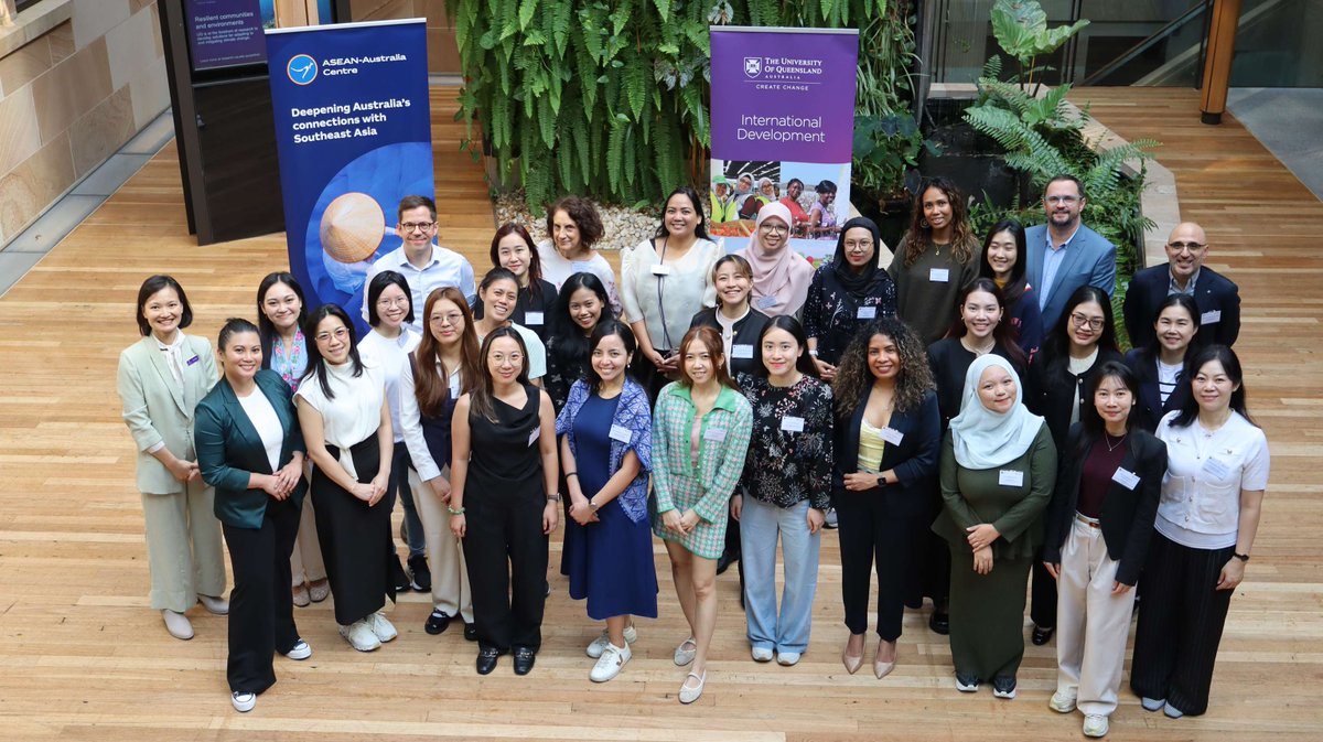GlobalDevUQ's tweet photo. Regional leadership for a responsible digital future🤖💪This week, the ASEAN-Aus Centre Leadership Program starts at @UQ_News, bringing together 24 women leaders from 12 countries to explore AI ethics, data governance, digital inclusion &amp; youth wellbeing 🚀@AusAmbASEAN #UQ https://t.co/p28LYKr5UV