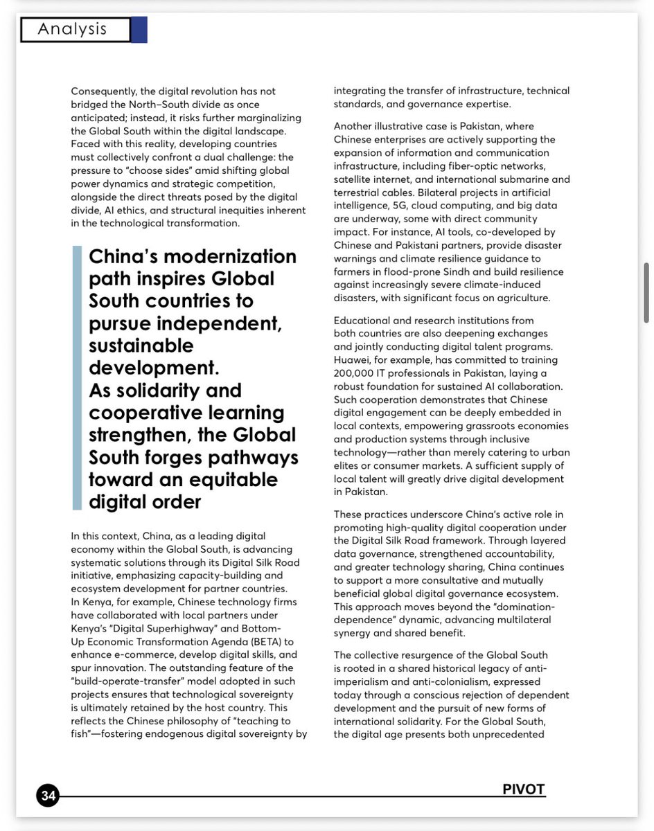 Pivot_ISSI's tweet photo. PIVOT features an insightful analysis by XIE Chao titled “Bridging the Digital Divide: China’s Role in Empowering the Global South,” examining technology cooperation and inclusive digital development. https://t.co/Jv1Y0LBl2L