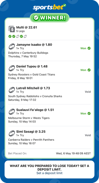 SlipsTipsHQ's tweet photo. 11 winners in 3 days ✅

🏉 NRL
🏀 NBA
🏉 AFL
Big week for the community 💰 https://t.co/7RFVPm0x6r