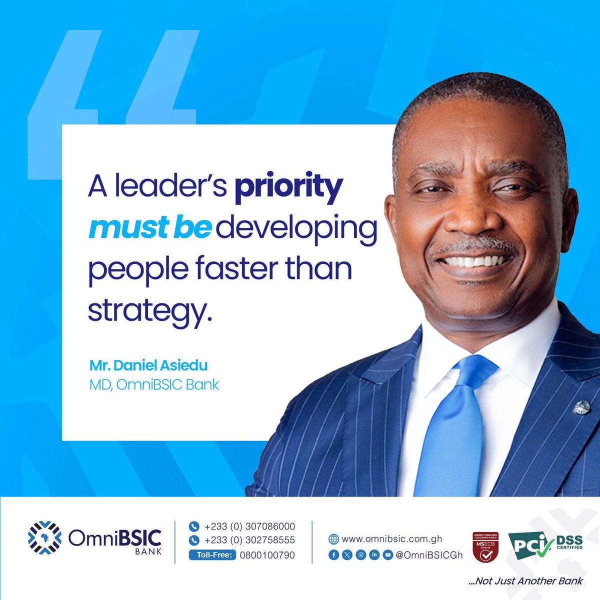 True leadership is not only measured by strategy, but by the people it inspires, empowers, and develops along the way.

At OmniBSIC Bank, we believe growth begins with investing in people first. 💙

#Leadership #PeopleFirst #OmniBSICBank #GrowthMindset #TeamDevelopment