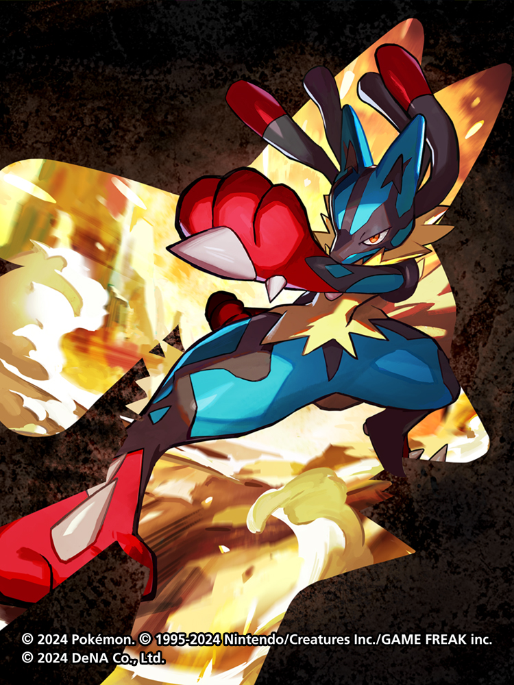『Pokémon Trading Card Game Pocket』「メガルカリオ」のプレイマット・デッキシールド・ファイルを描かせていただきました！
#ポケモンカード #ポケポケ