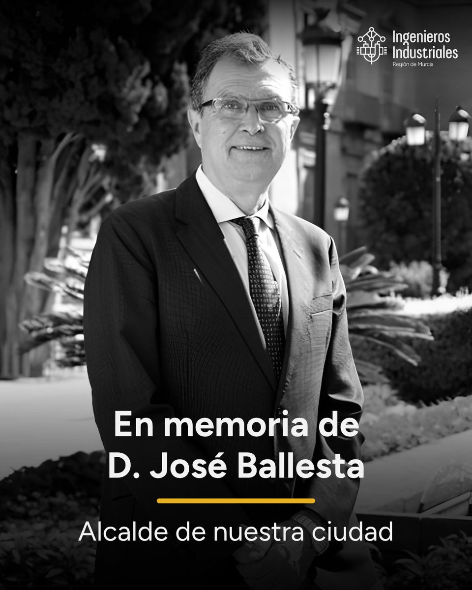 coiirm's tweet photo. Lamentamos profundamente el fallecimiento de D. José Ballesta.

Hoy Murcia despide a una persona que dedicó gran parte de su vida al servicio de la ciudad y de sus ciudadanos, dejando una huella marcada por el compromiso, la cercanía y la vocación pública. https://t.co/8xINuYtdUq