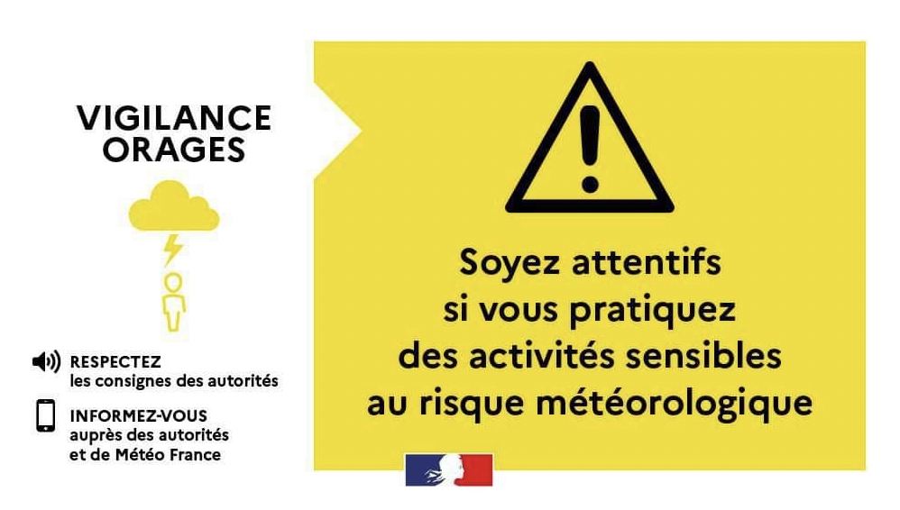 Image de Préfet de l'Aude : #VigilanceJaune I 🟡 Météo-France place le département de l'Aude en vigilance jaune orages à partir 