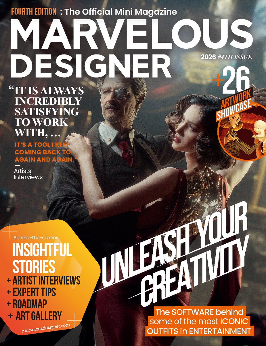 magicwandyc's tweet photo. Huge thanks to the Marvelous Designer team @CLO_virtual  for the invitation and the wonderful opportunity to share my work and creative process in the latest Marvelous Designer magazine.
🔗Full magazine available through the link below
https://t.co/67DTEdWs98
#md #interview #3d https://t.co/pHMJysNpAL