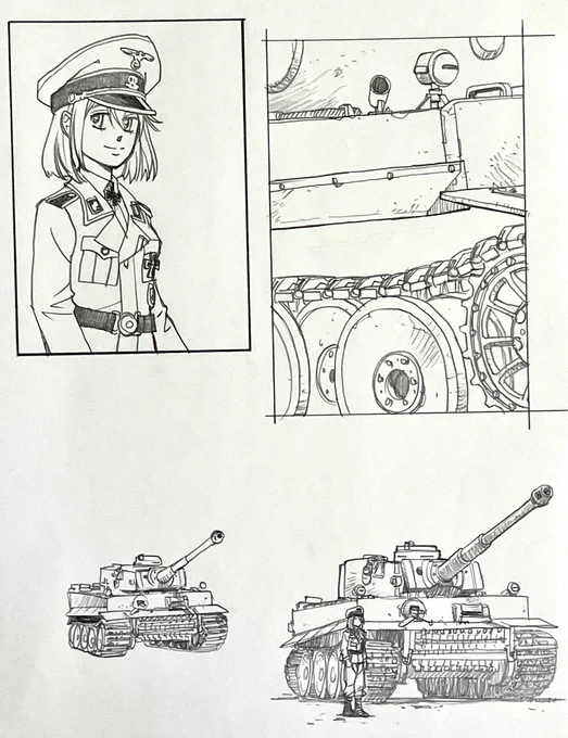 ティーガーIって、割と描きやすい形をしてると思う。
#鉛筆画 