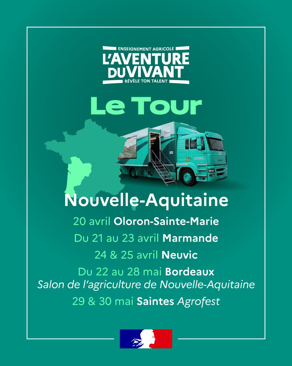 Image de Préfet Nouvelle-Aquitaine et Gironde - #Agriculture 🌾 | Ce mois-ci en #NouvelleAquitaine retrouvez le camion de « L’Aventure du vivant » M