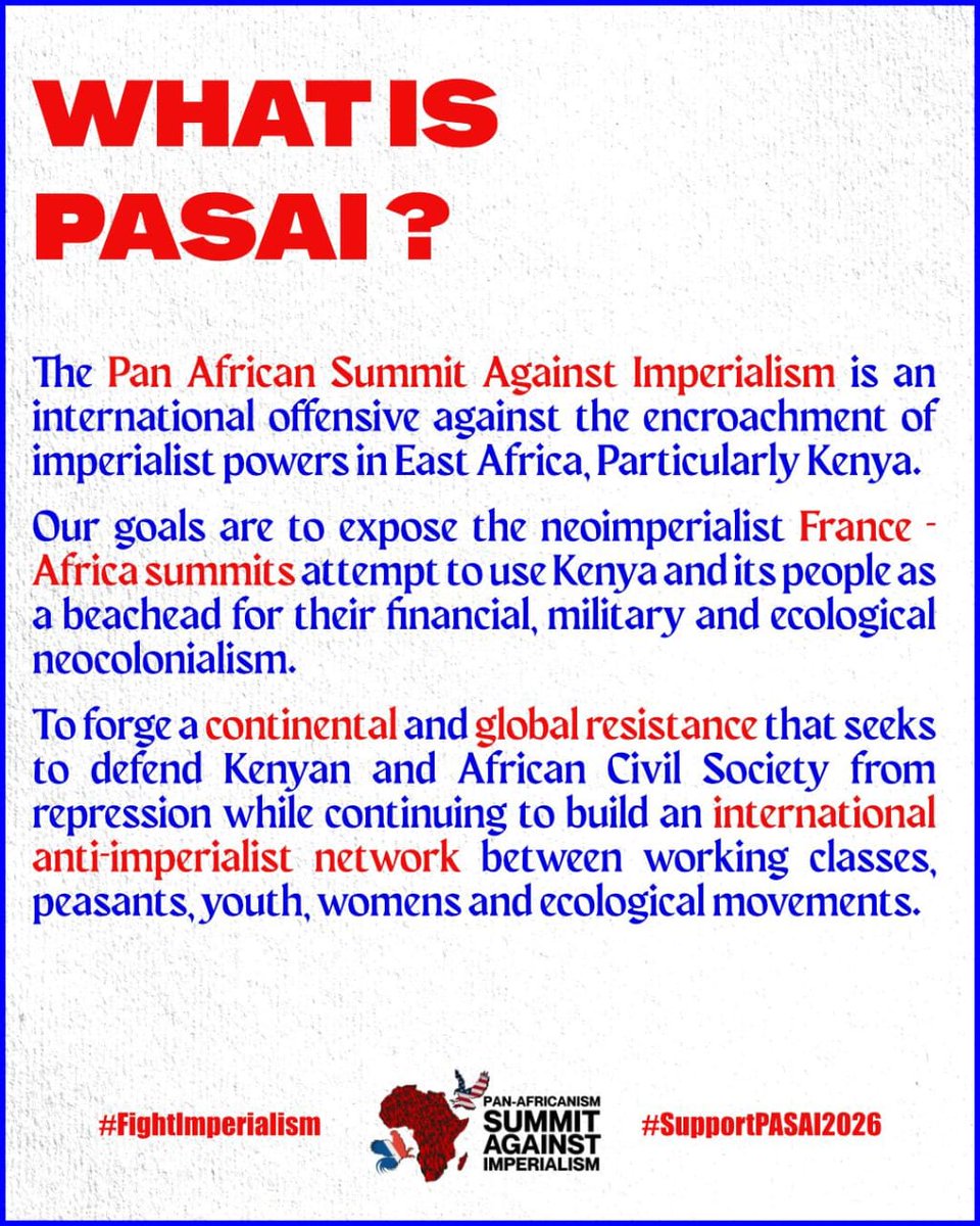 GamaPintoSchool's tweet photo. Join the @CommunistsKe in resisting French Imperialism in Africa ✊🏿
#FranceOutOfAfrica https://t.co/1fwfylProU https://t.co/dKJzMPUhGN