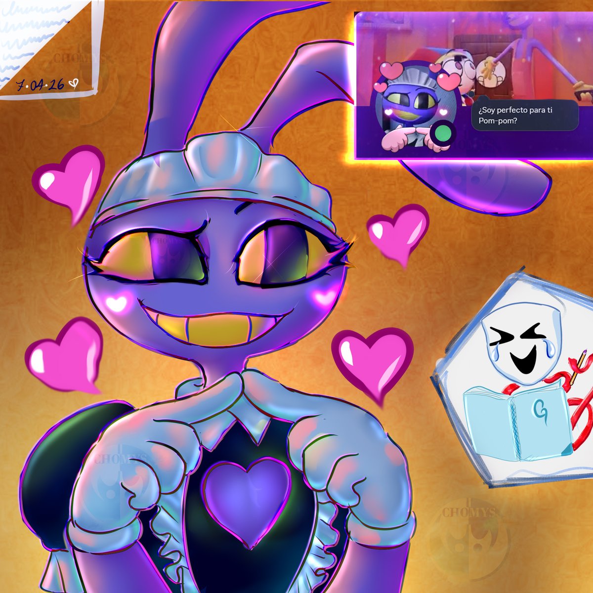 ChomysSC's tweet photo. En el estreno del capítulo 8, personalice mi perfil con el único efecto que tenía en #discord y eso me dió está idea, no pude evitarlo.
━━━━✧❖✧━━━━
Canónicamente siento que Gangle dibujaría esto🧚🏻✨

ੈ✩‧₊˚ੈ✩‧₊ੈ✩‧₊˚ੈ✩‧₊ੈ✩‧₊˚ੈ

#Fanart #tadc #jax #tadcjax https://t.co/IwYzVnQ5Iz