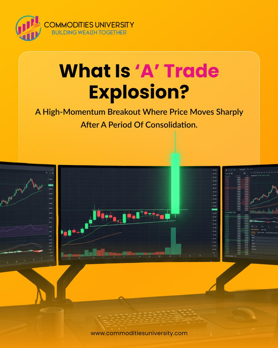 CommoditiesUniv's tweet photo. The strongest market moves don’t happen randomly.

“A” Trade Explosion shows how alignment, volatility compression, and volume come together before a breakout.

Candace breaks this down in a structured way.

Learn more: https://t.co/1kwvRgsGAc https://t.co/ZN6geSuXwI