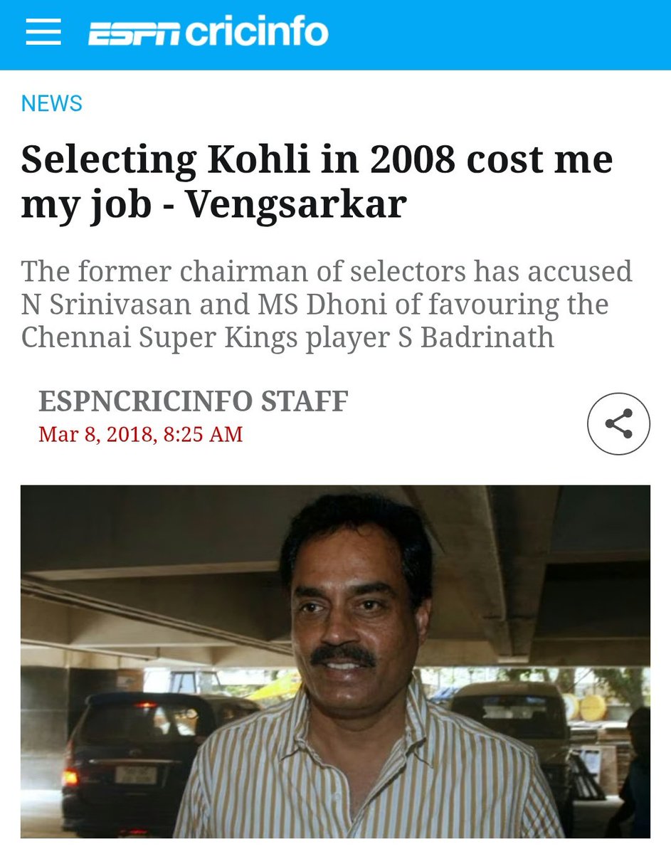 Indian Cricket will forever be grateful to Dilip Vengsarkar for not selecting a cricketer like Badrinath, who is not even apologetic about his pathetic comments he made it on air.