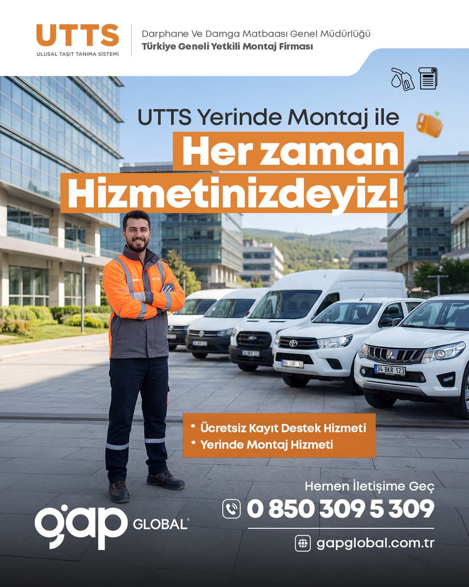 UTTSGapGlobal's tweet photo. Şirket filonuz için hızlı, güvenli ve yerinde çözüm! 🚐
UTTS montajı uzman ekibimiz tarafından adresinizde gerçekleştiriliyor. Vergi avantajlarından faydalanın, filonuzu güvenle kayıt altına alın.

✅ Ücretsiz kayıt destek hizmeti
✅ Yerinde montaj kolaylığı https://t.co/DgiVeQj2nt