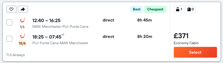 FlyCheaply's tweet photo. 🏝️ Non-stop return flights to Punta Cana 🇩🇴 from the UK 🇬🇧 from £371 https://t.co/g874RxiSaU
