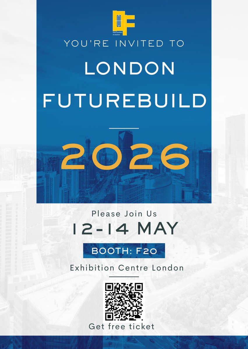 DAFANGAI's tweet photo. The Future of Construction Starts Here!
DaFang AI will be exhibiting at Futurebuild London 2026!
📅 May 12–14, 2026
📍 Exhibition Centre London
📌 Booth F20
See you at Booth F20! 🚀
#dafangai #wallfinishingrobot #wallpaintingrobot #london #futurebuild https://t.co/aJLLnz5sSU