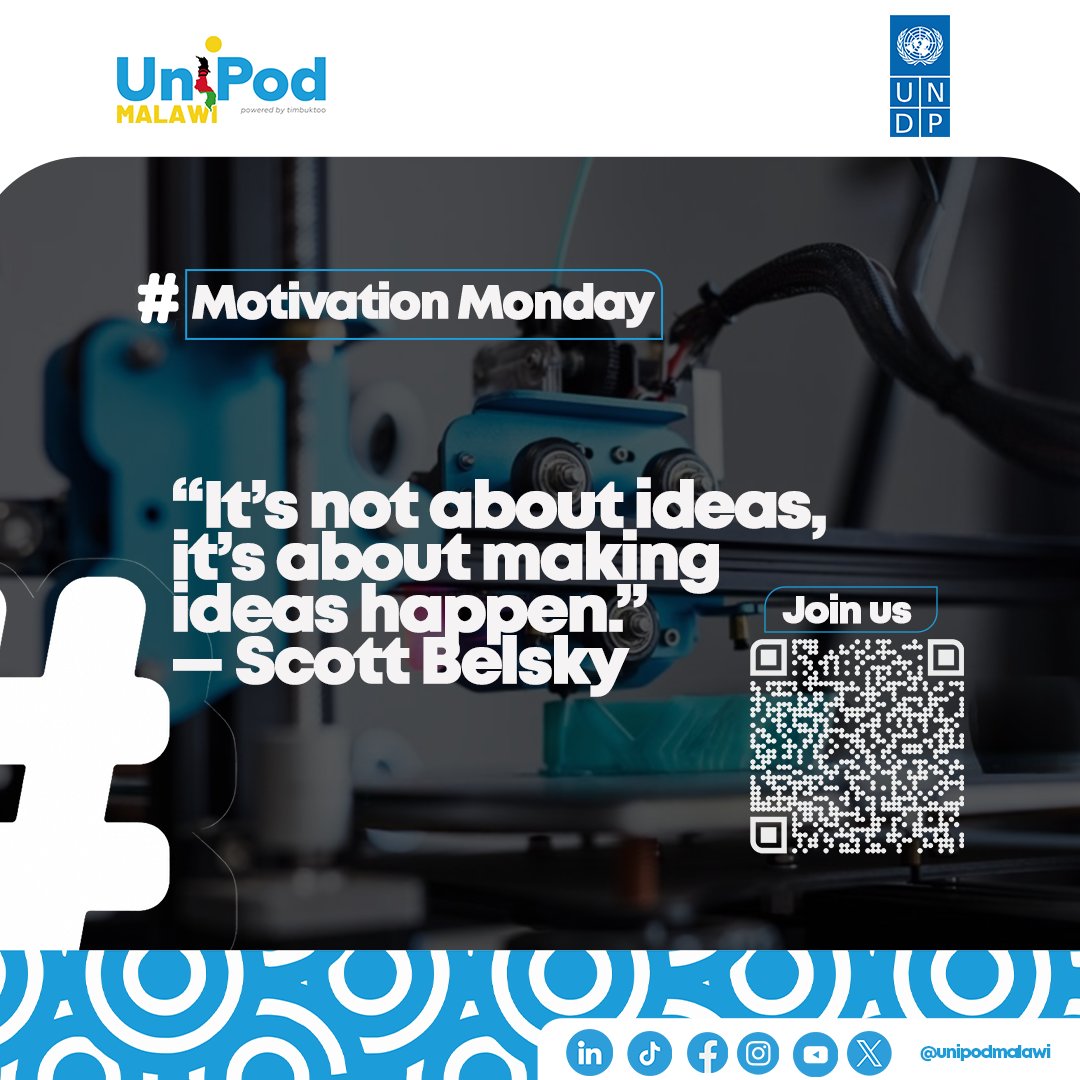 UnipodMalawi's tweet photo. #MotivationMonday
#MondayMotivation #InnovationMindset #UniPod https://t.co/dGTVrAzTS9