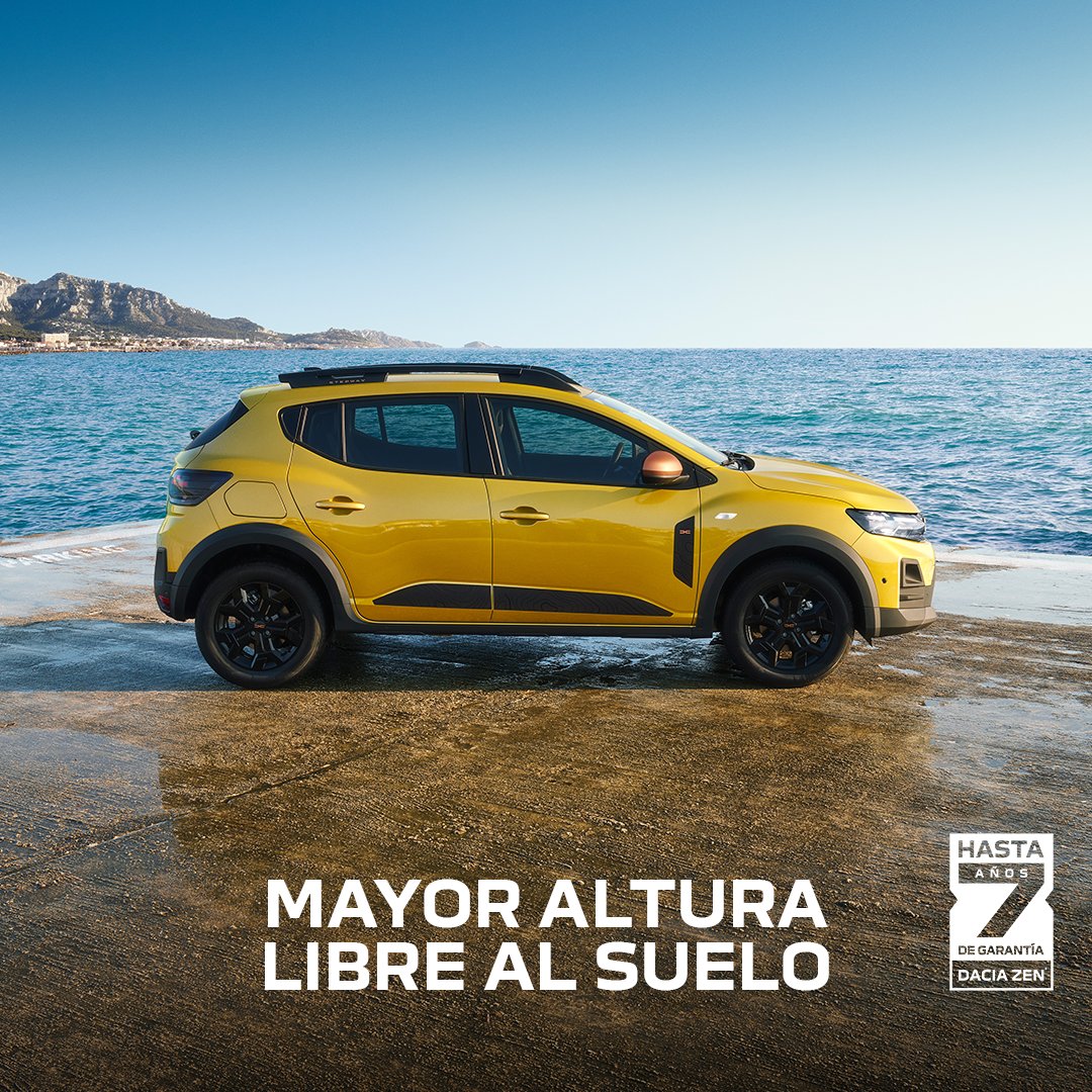AUTOSAE's tweet photo. Configura tu nuevo #DaciaSanderoStepway, silueta redefinida, mayor altura libre al suelo, barras de techo modulares y protecciones del material reciclado Starkle®.🤩Llévatelo con hasta 7️⃣ años de garantía con Dacia ZEN*. ☑️ ¡Visitanos! https://t.co/u1Nq5ur9pb