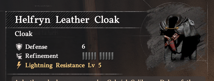 CmdrSoliest's tweet photo. @CrimsonDesert_ The Helfryn Leather Cloak now has Lightning Res lv5 instead of Ice Res lv5!
For the rest, keep up the good work with this really nice game ;) https://t.co/CGhgusWKtl