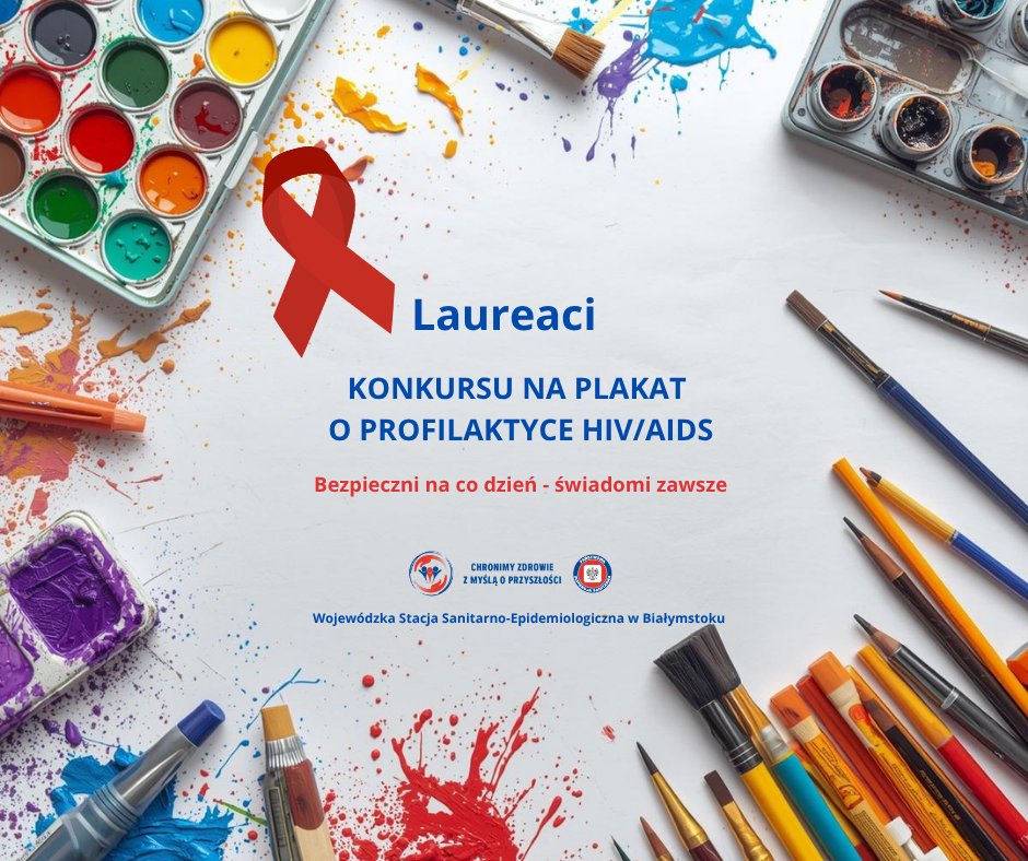 sanepid_bstok's tweet photo. 3️⃣ laureatów i 6️⃣ wyróżnionych - to młodzi twórcy uhonorowani w konkursie na plakat o profilaktyce #HIV i #AIDS „Bezpieczni na co dzień – świadomi zawsze”. 🤝Gratulujemy!
Ich nazwiska podajemy w komentarzu, a osobiście poznamy ich 18.05 w naszej stacji podczas wręczenia nagród :) https://t.co/UKuxUoOsD8